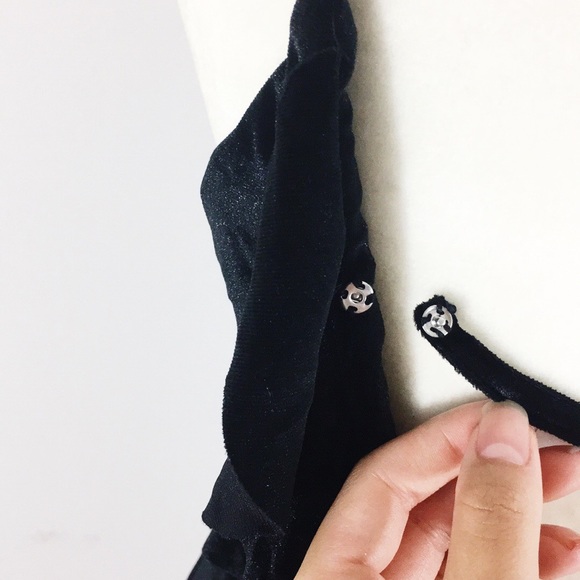 NWT Honey Belle Black Velvet Dress with Strap - Picture 8 of 9